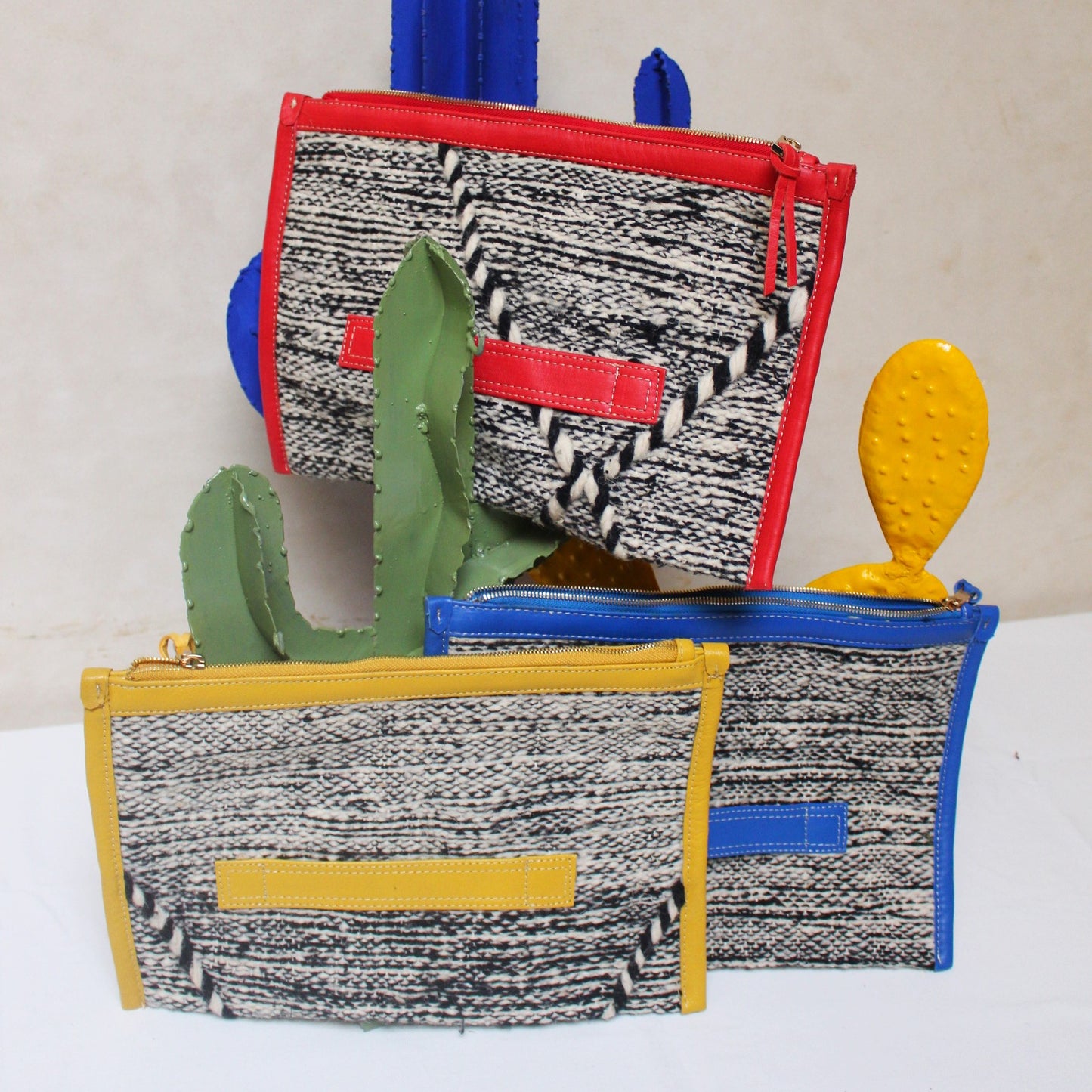 Chacha d'amour | sac pochette en étoffe berbère tissée Moutarde