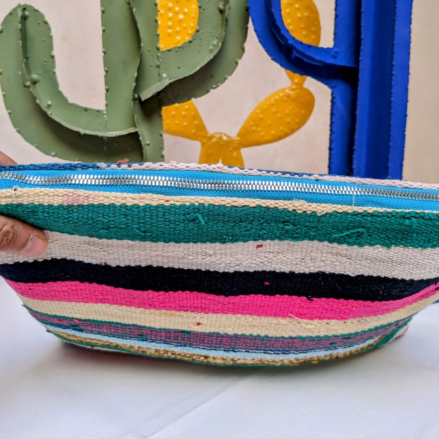 Chacha d'amour | Maxi Pochette ou sac pochette en tissu vintage HAIK avec broderie #5