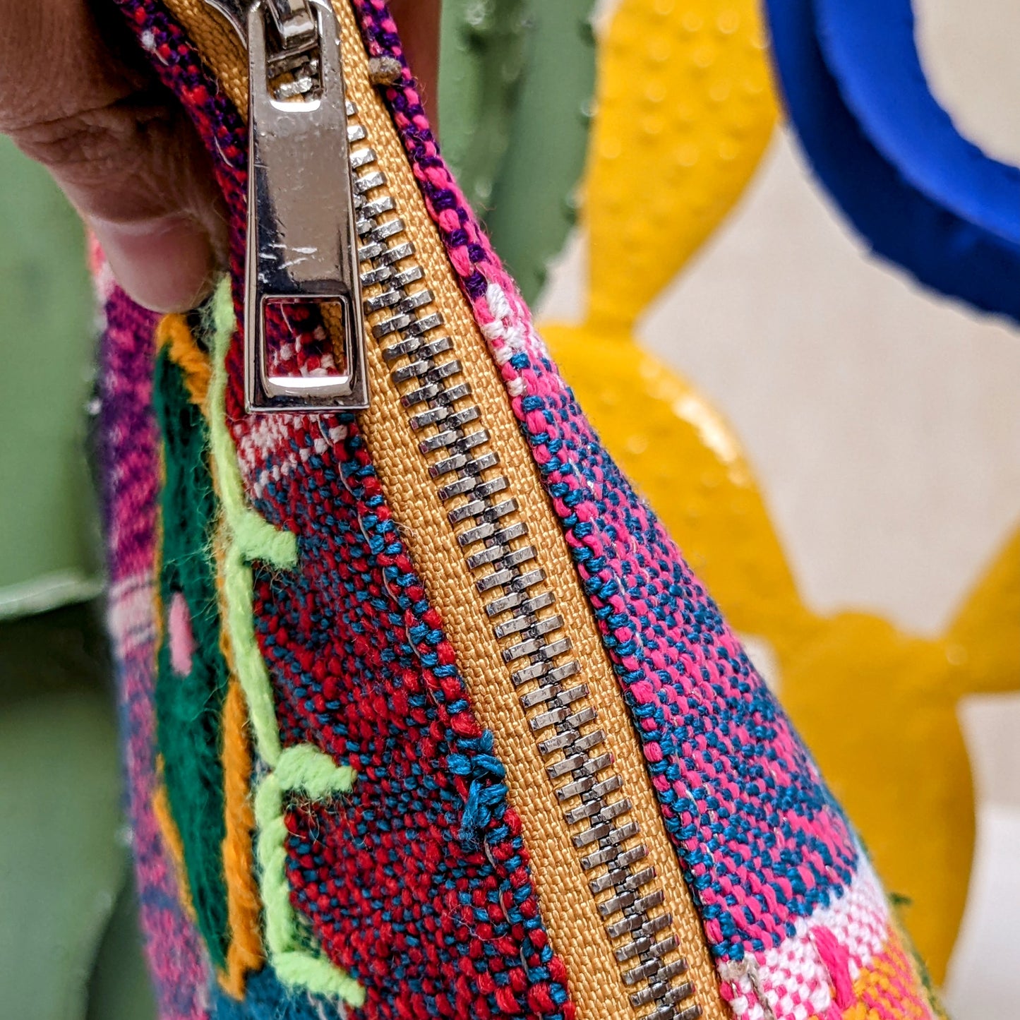 Chacha d'amour | Large Pochette ou sac pochette en tissu vintage HAIK avec broderie #5