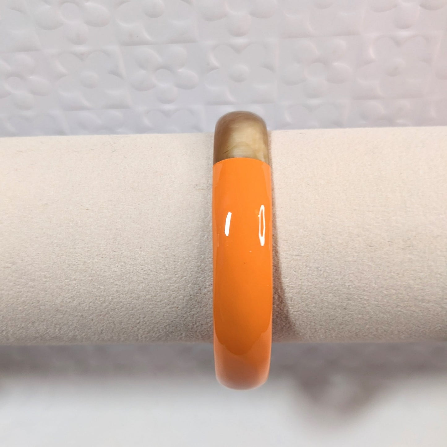 Chacha d'amour | Sublime jonc en corne naturelle et lacqué ORANGE