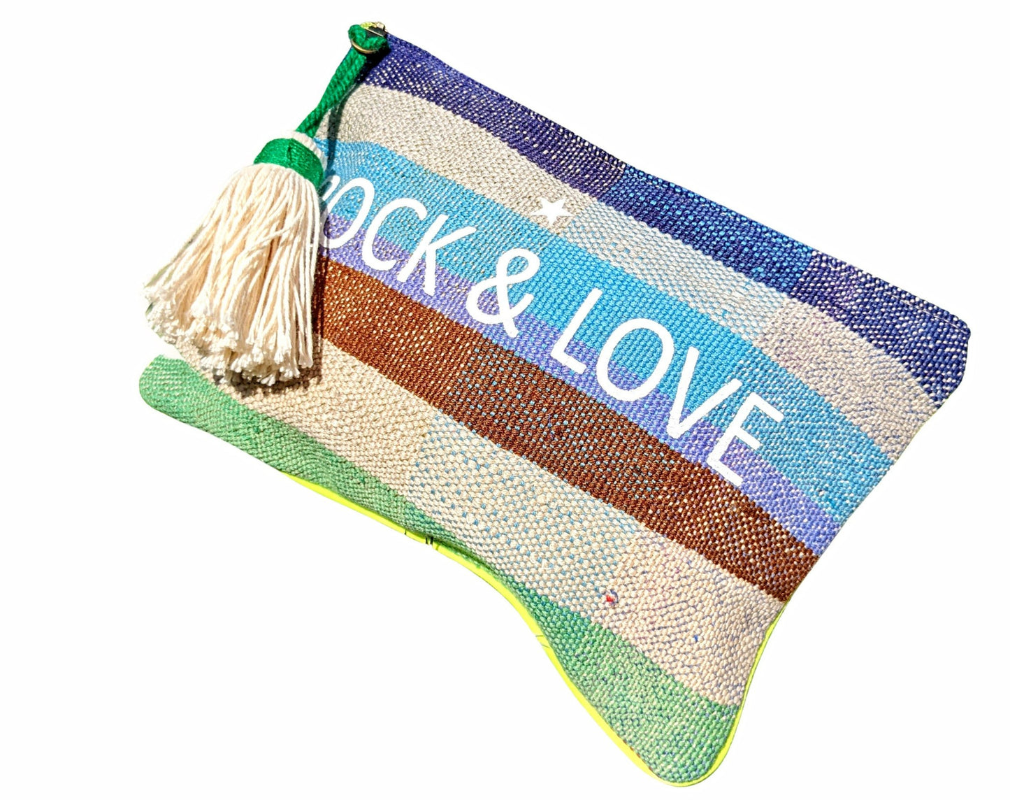 Chacha d'amour | Pochette femme ou sac pochette ROCK-LOVE avec tissu HAIK N°6