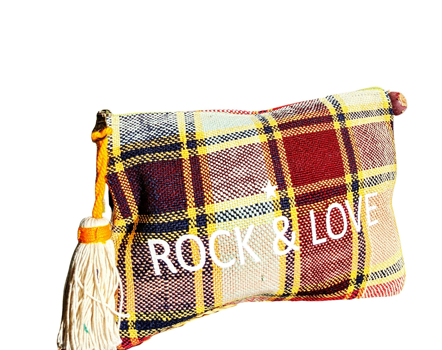 Chacha d'amour | Pochette femme ou sac pochette ROCK-LOVE avec tissu HAIK N°3