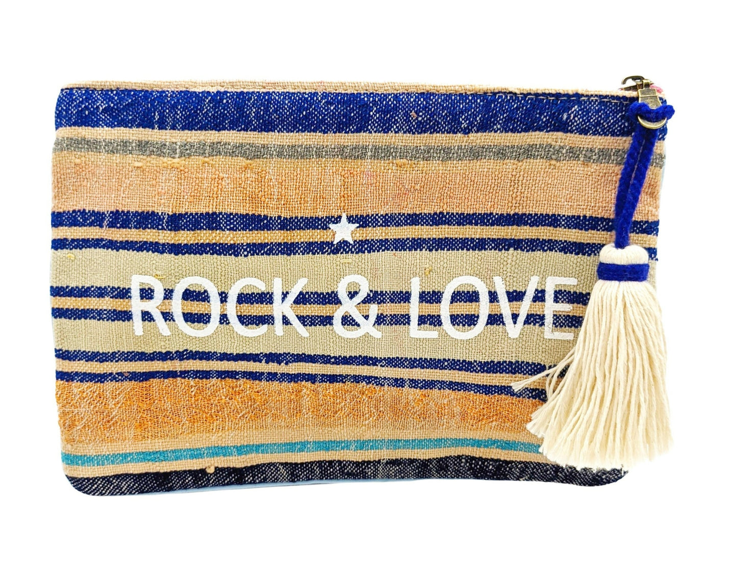 Chacha d'amour | Pochette femme ou sac pochette ROCK-LOVE avec tissu HAIK N°2