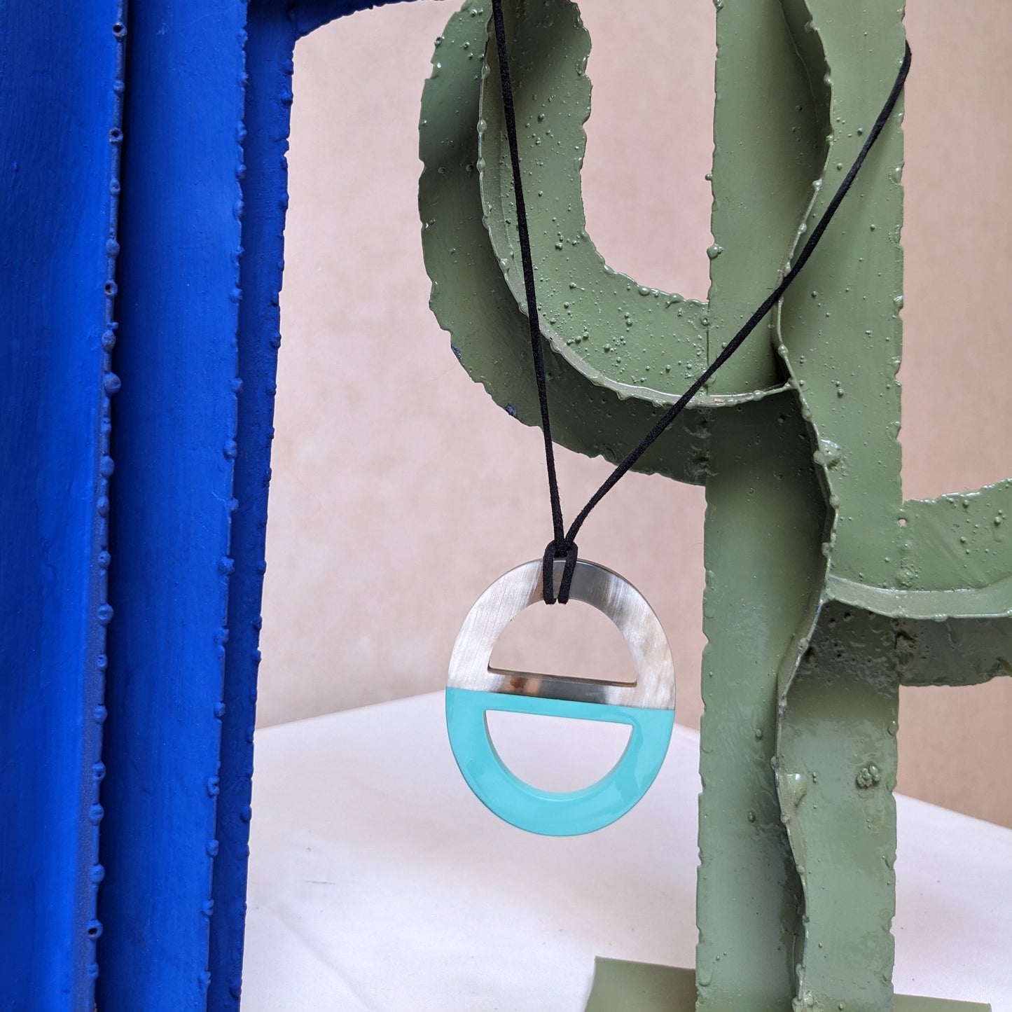 Chacha d'amour | Sublime jonc en corne naturelle et laque MENTHE