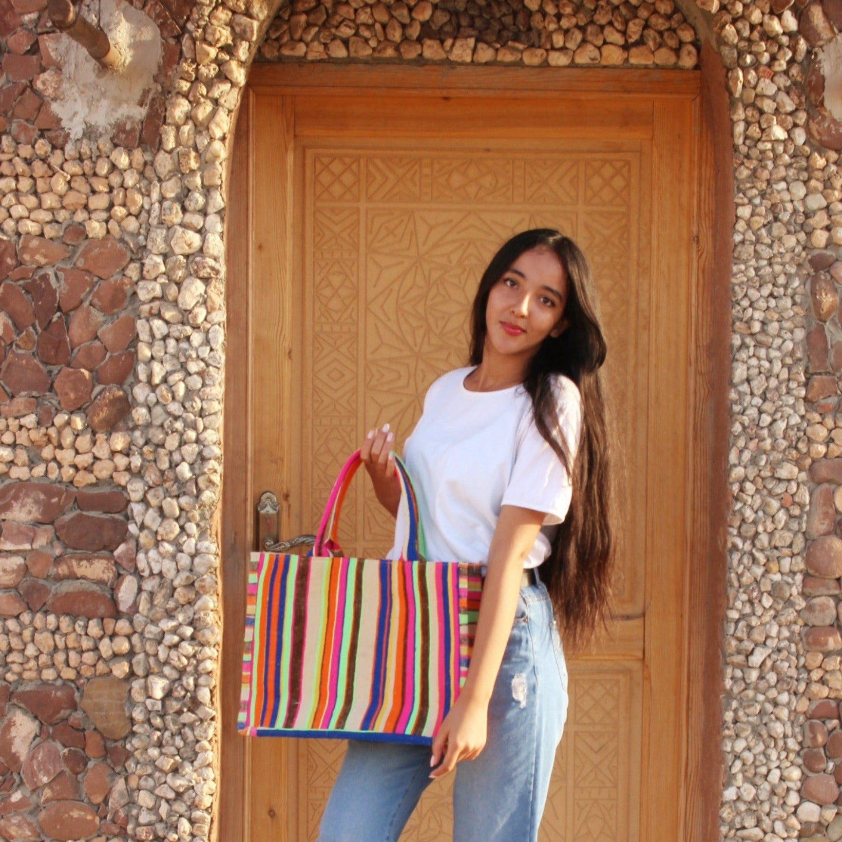 Chacha d'amour | GRAND SAC A MAIN ou cabas femme en tissu vintage HAIK #7