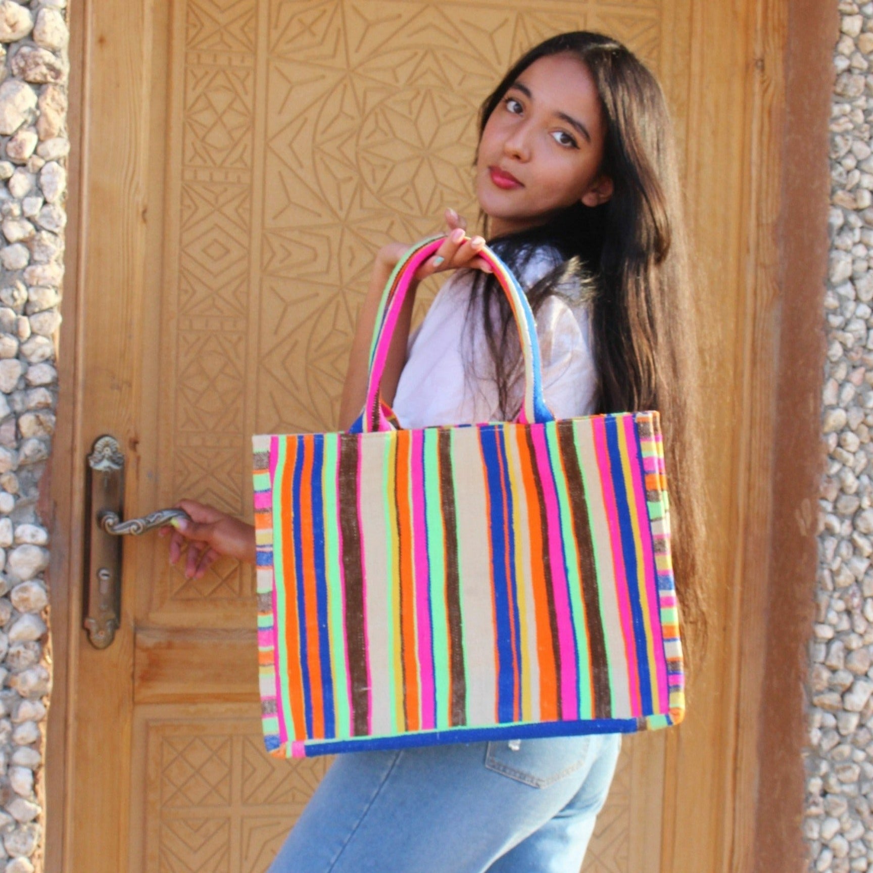 Chacha d'amour | GRAND SAC A MAIN ou cabas femme en tissu vintage HAIK #7