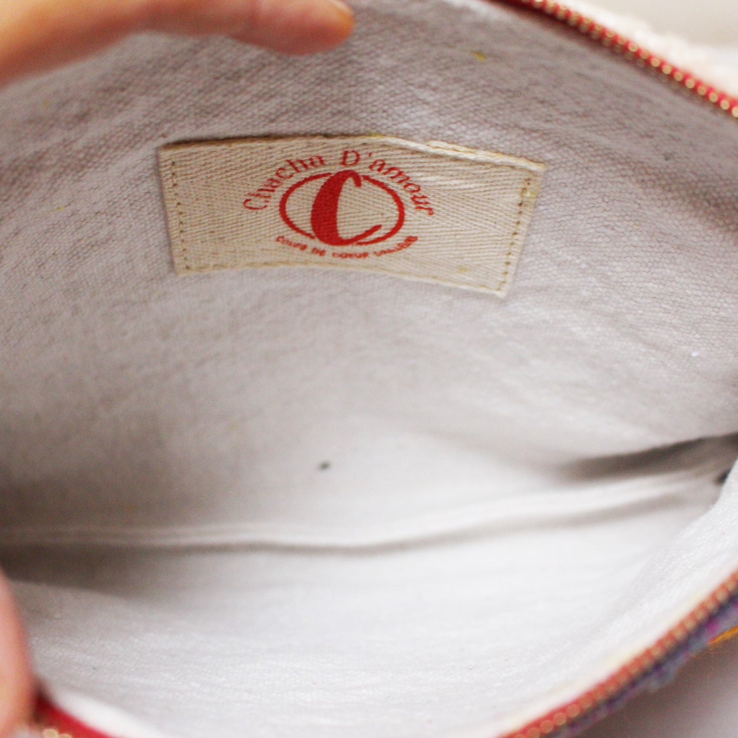 Chacha d'amour |  Maxi Pochette ou sac pochette en tissu vintage HAIK avec broderie #1