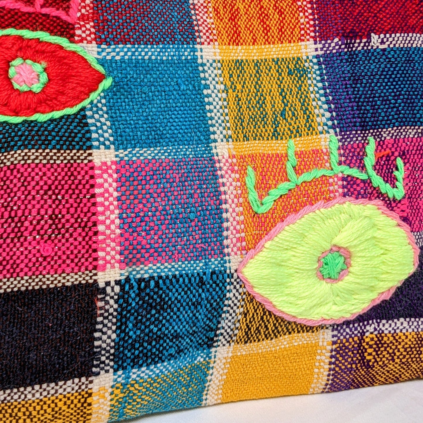 Chacha d'amour |  Maxi Pochette ou sac pochette en tissu vintage HAIK avec broderie #3