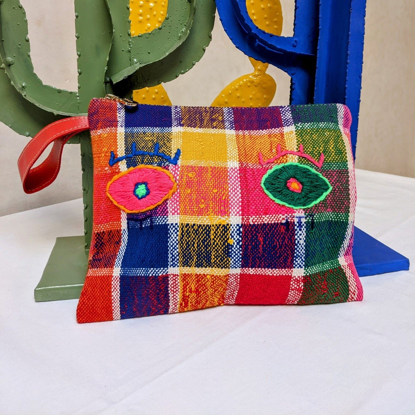  Chacha d'amour |  Maxi Pochette ou sac pochette en tissu vintage HAIK avec broderie #4