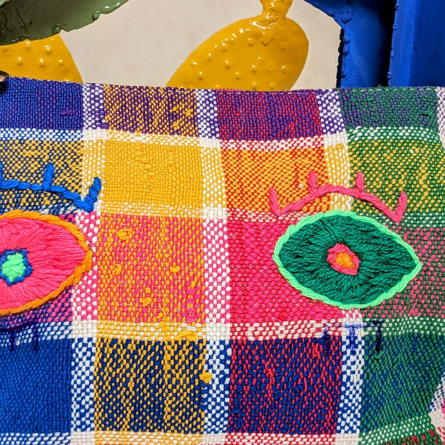  Chacha d'amour |  Maxi Pochette ou sac pochette en tissu vintage HAIK avec broderie #4