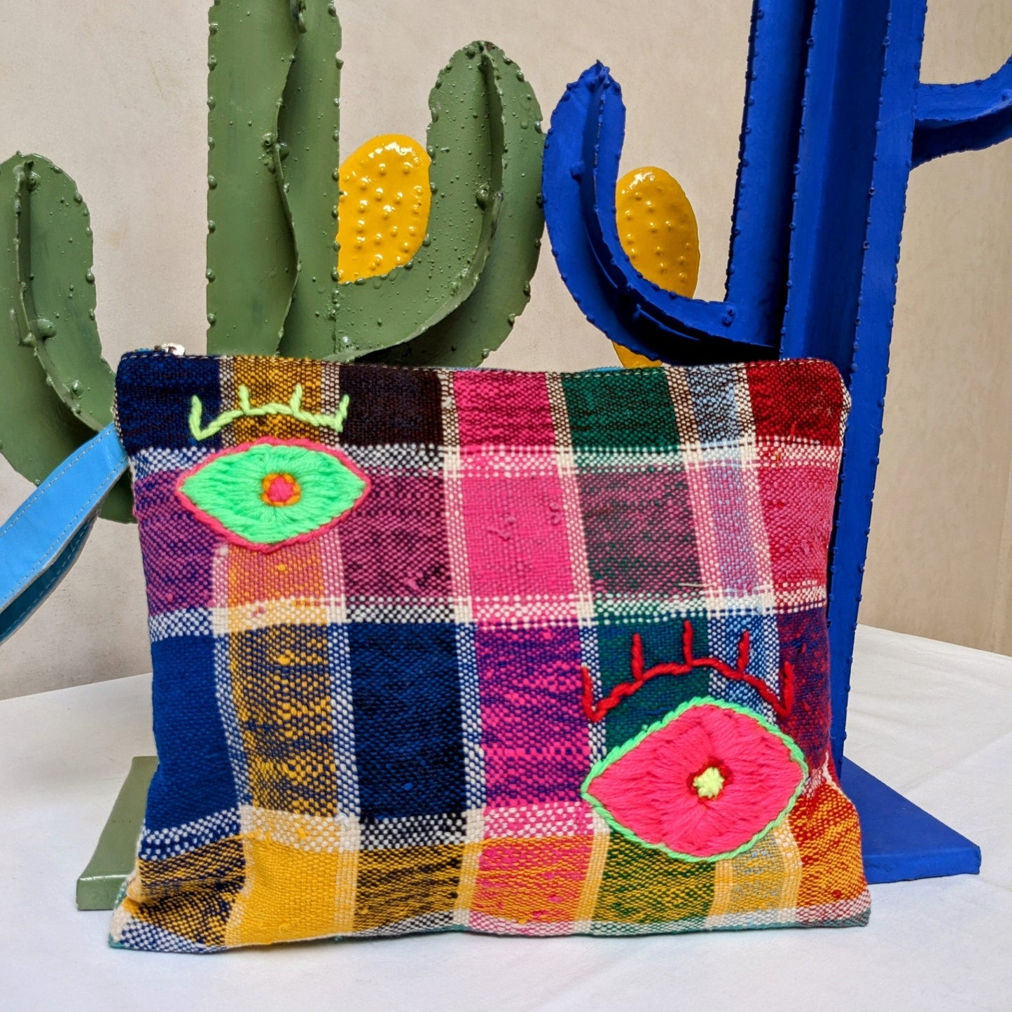 Chacha d'amour |  Maxi Pochette ou sac pochette en tissu vintage HAIK avec broderie #6