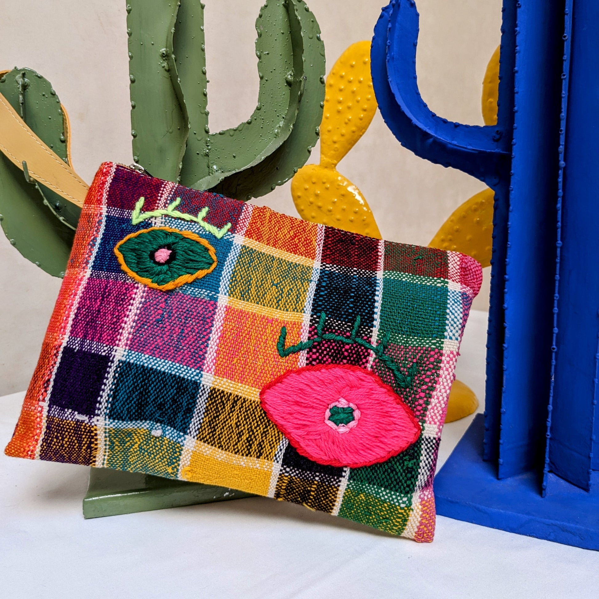 Chacha d'amour | Large Pochette ou sac pochette en tissu vintage HAIK avec broderie #5