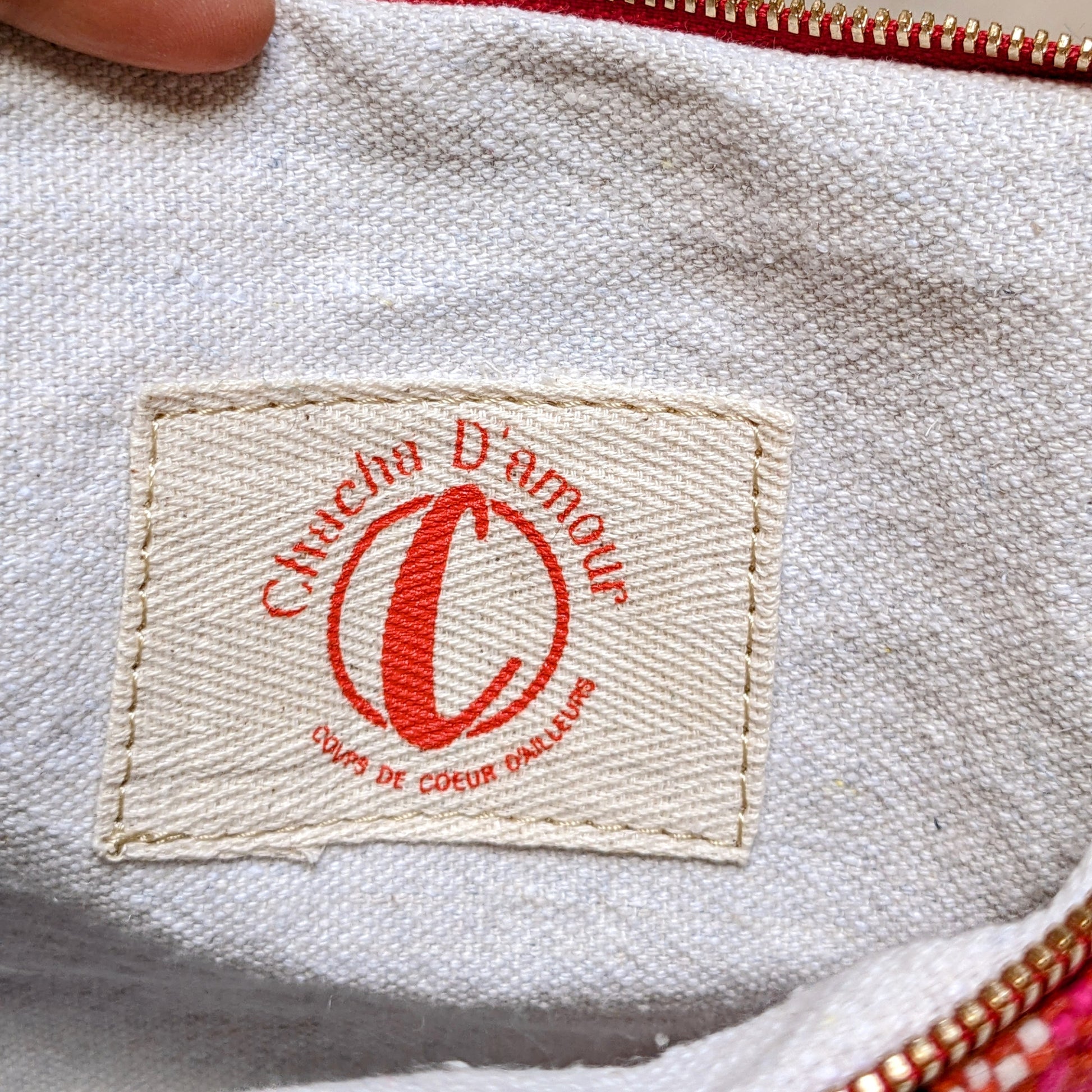 Chacha d'amour | Large Pochette ou sac pochette en tissu vintage HAIK avec broderie #5