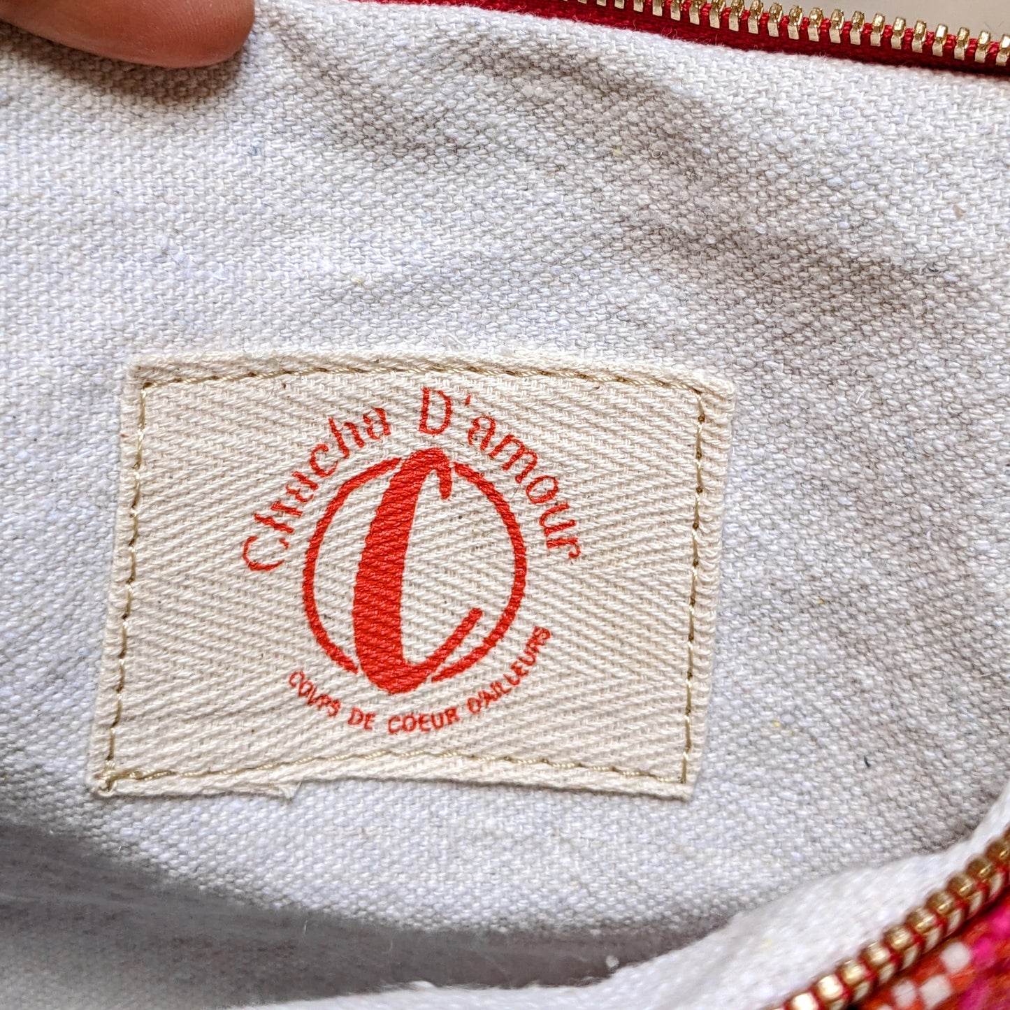 Chacha d'amour |  Maxi Pochette ou sac pochette en tissu vintage HAIK avec broderie #4