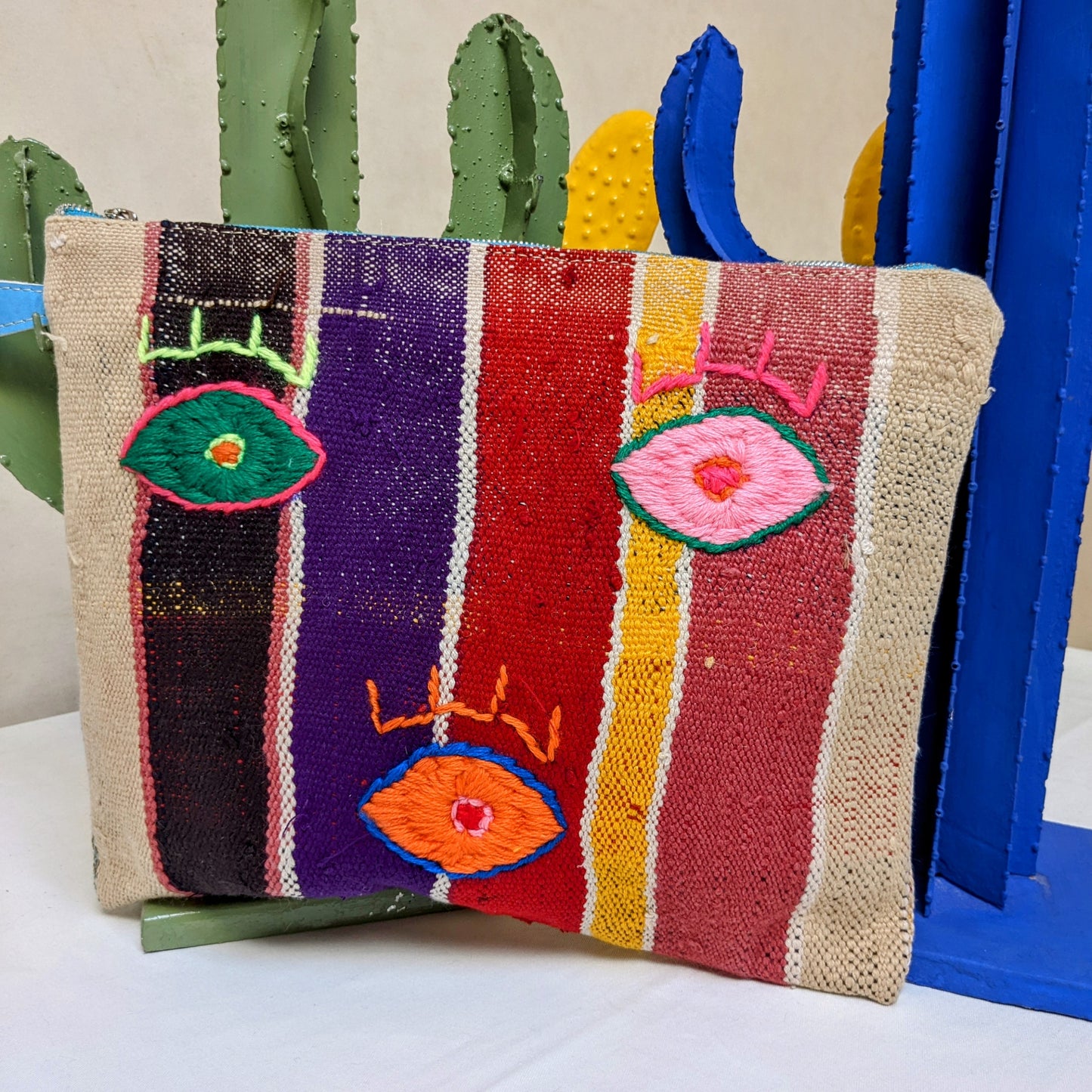 Chacha d'amour |  Maxi Pochette ou sac pochette en tissu vintage HAIK avec broderie #4