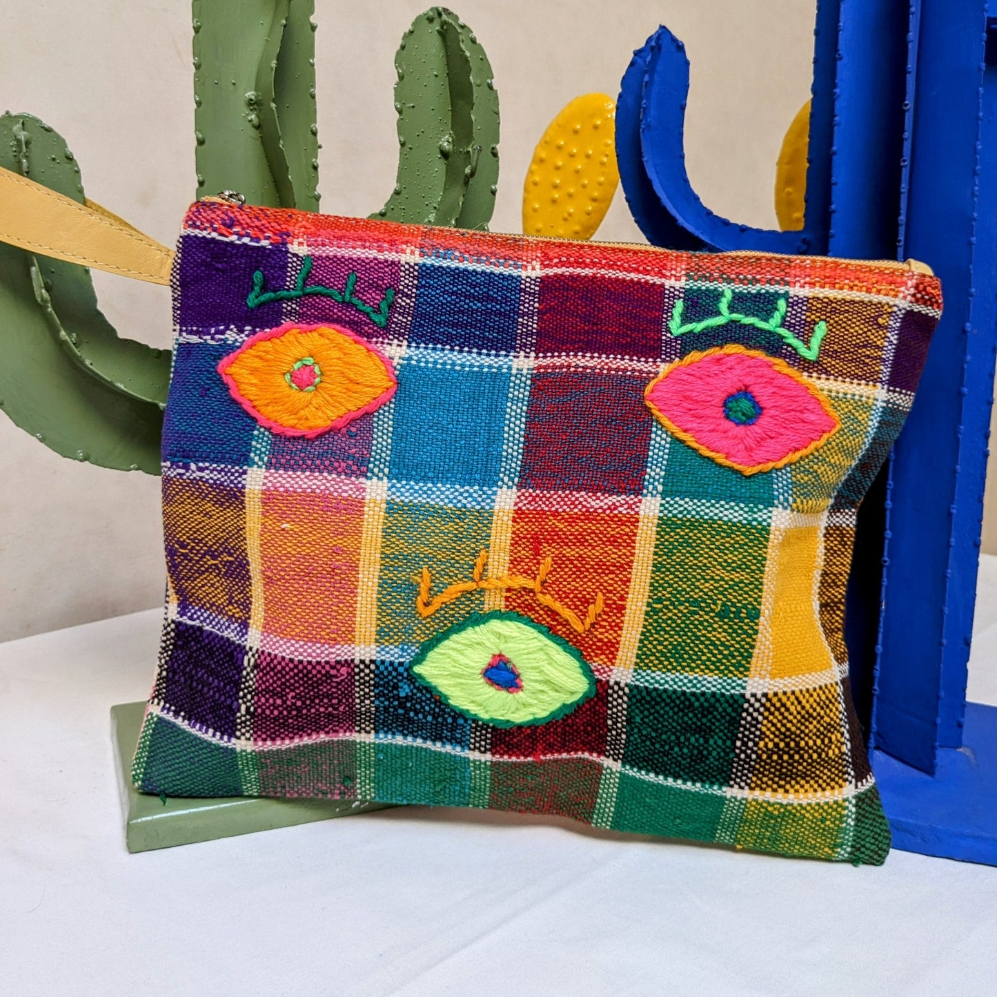 Chacha d'amour |  Maxi Pochette ou sac pochette en tissu vintage HAIK avec broderie #7