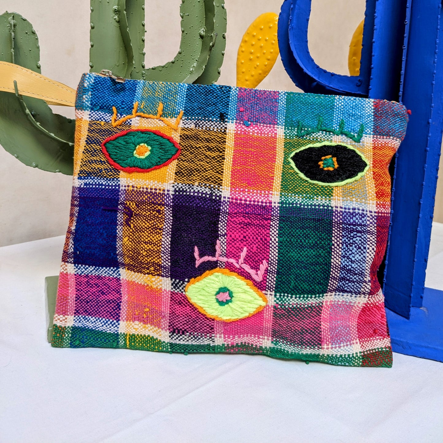 Chacha d'amour |  Maxi Pochette ou sac pochette en tissu vintage HAIK avec broderie #5