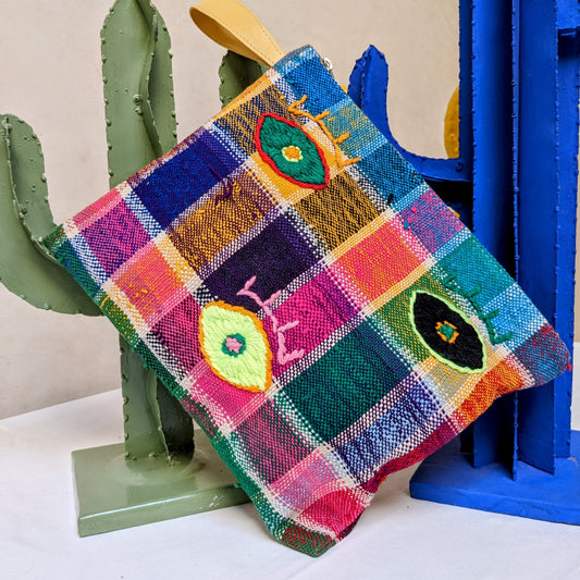 Chacha d'amour |  Maxi Pochette ou sac pochette en tissu vintage HAIK avec broderie #5