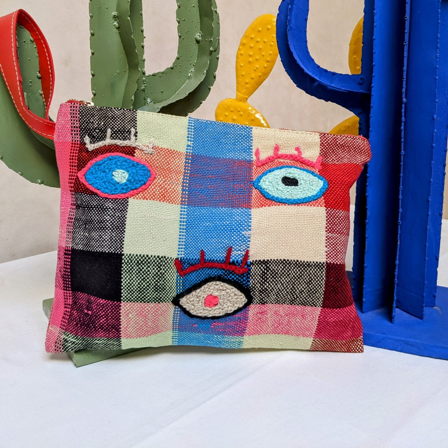 Chacha d'amour |  Maxi Pochette ou sac pochette en tissu vintage HAIK avec broderie #2