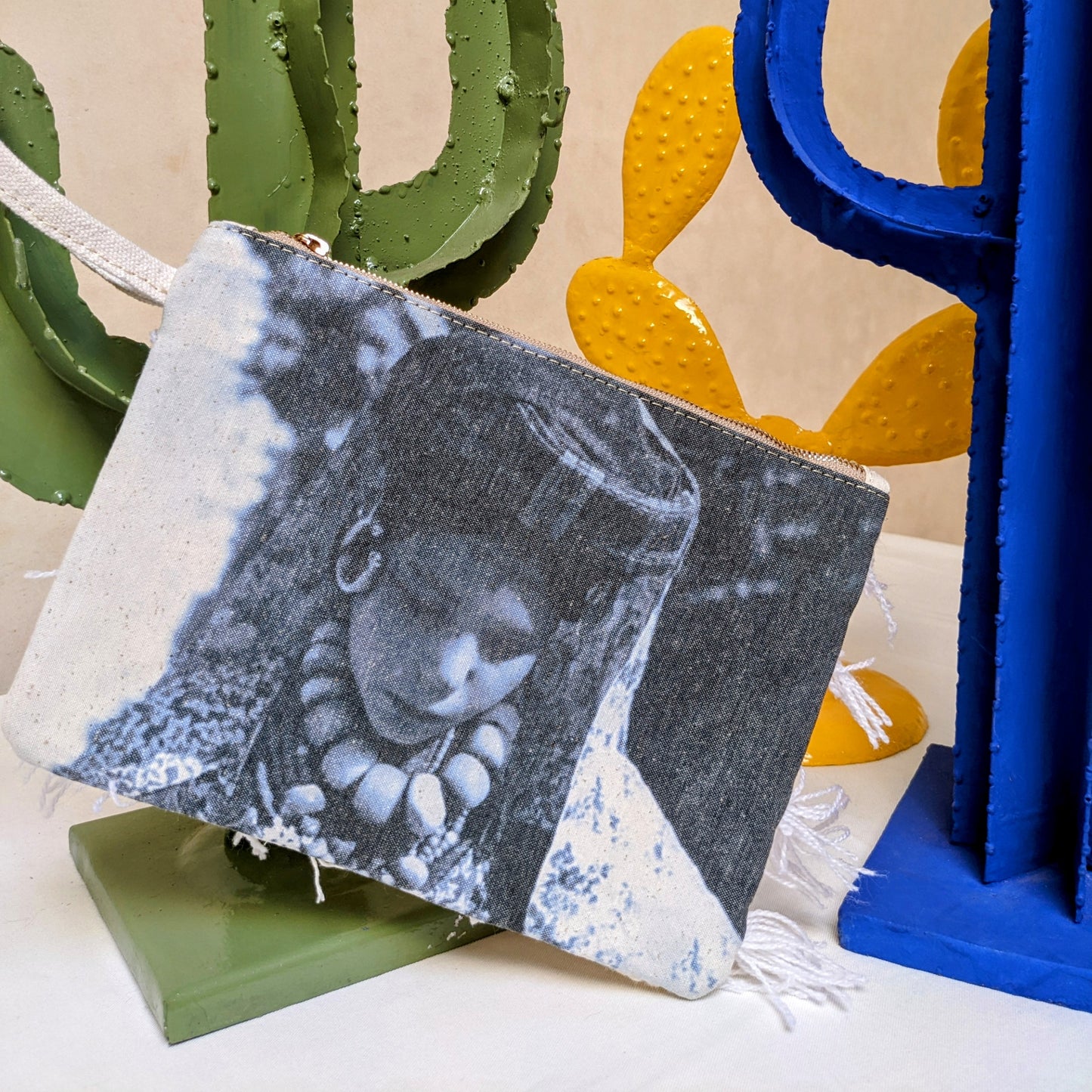 Chacha d'amour | Pochette ou sac pochette Berbere Mood  en coton lavé et Handira #2