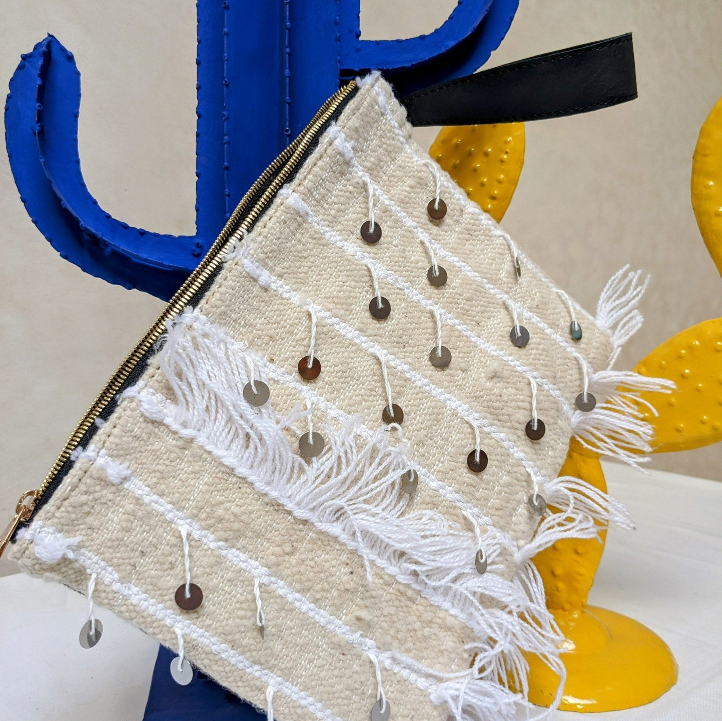 Chacha d'amour | Pochette ou sac pochette en tissu vintage HAIK et Handira #12