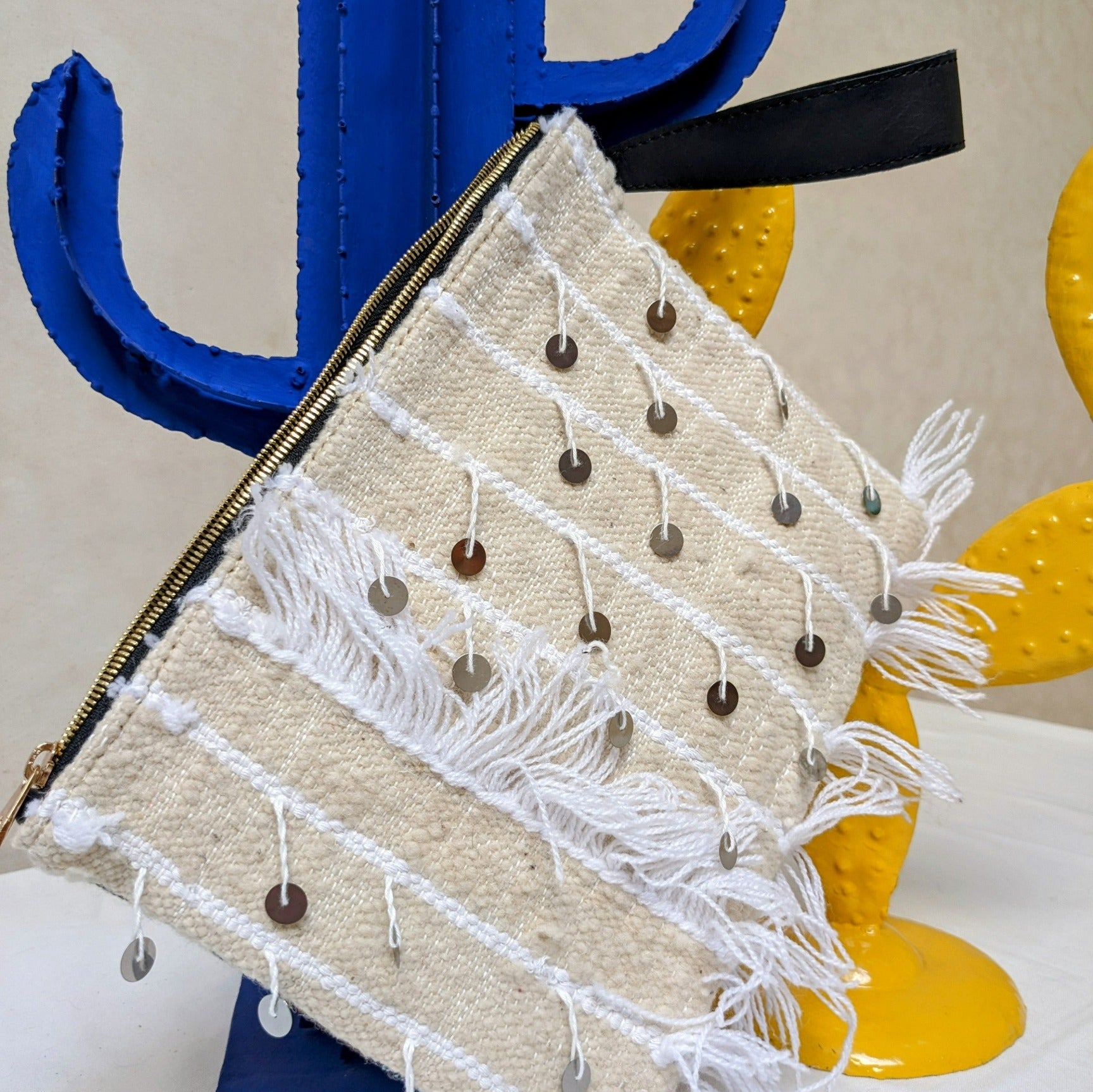 Chacha d'amour | Pochette ou sac pochette en tissu vintage HAIK et Handira #12