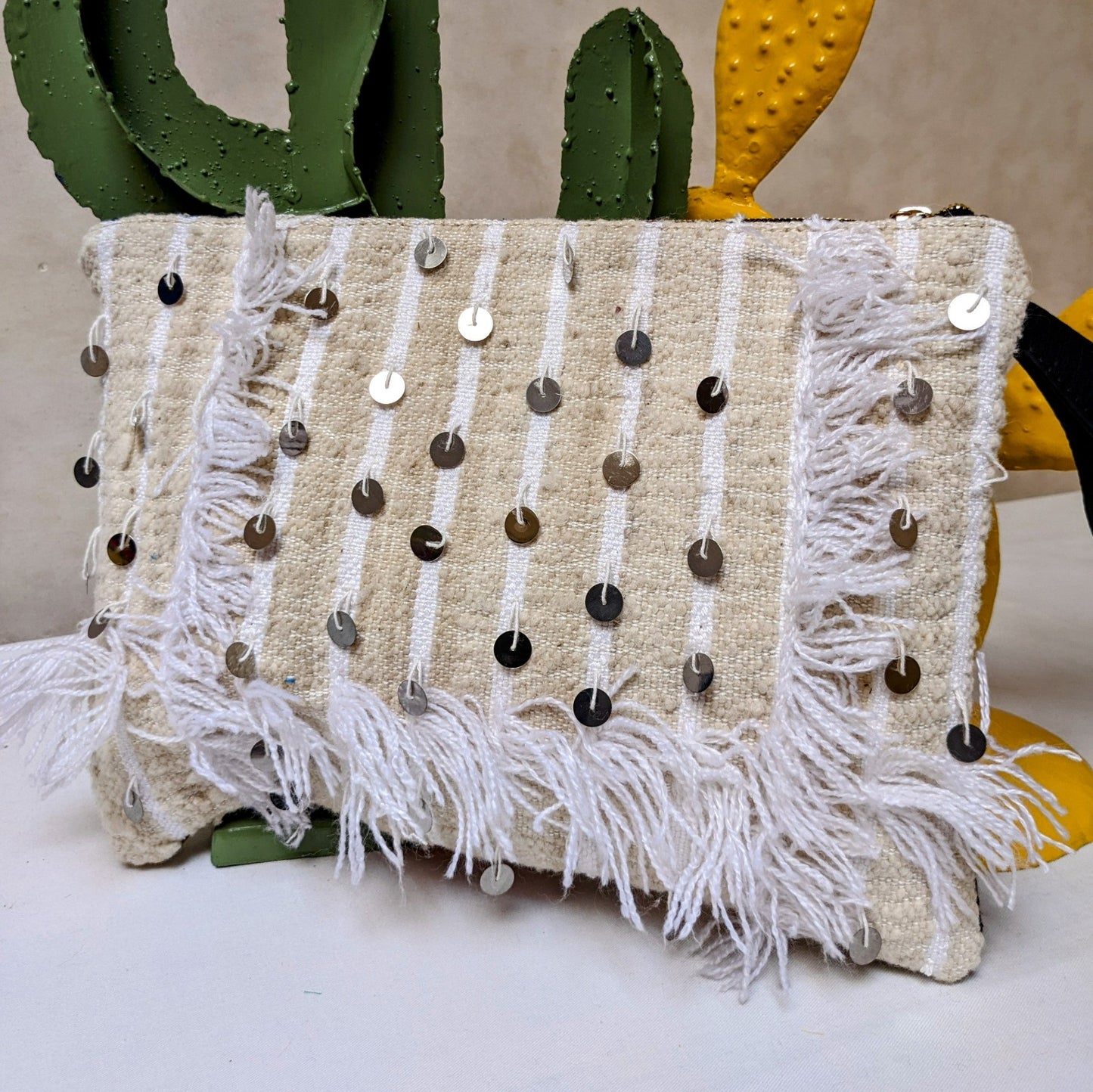 Chacha d'amour | Pochette ou sac pochette en tissu vintage HAIK et Handira #7