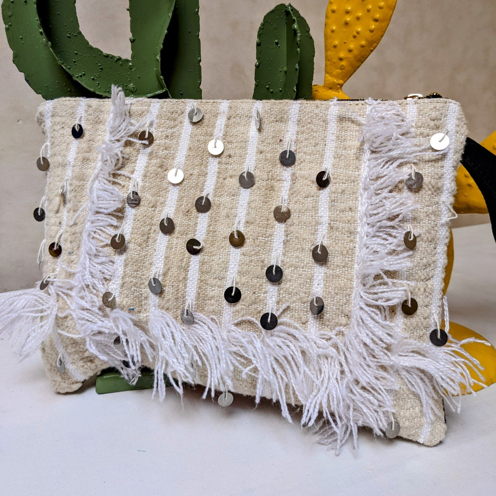 Chacha d'amour | Pochette ou sac pochette en tissu vintage HAIK et Handira #8