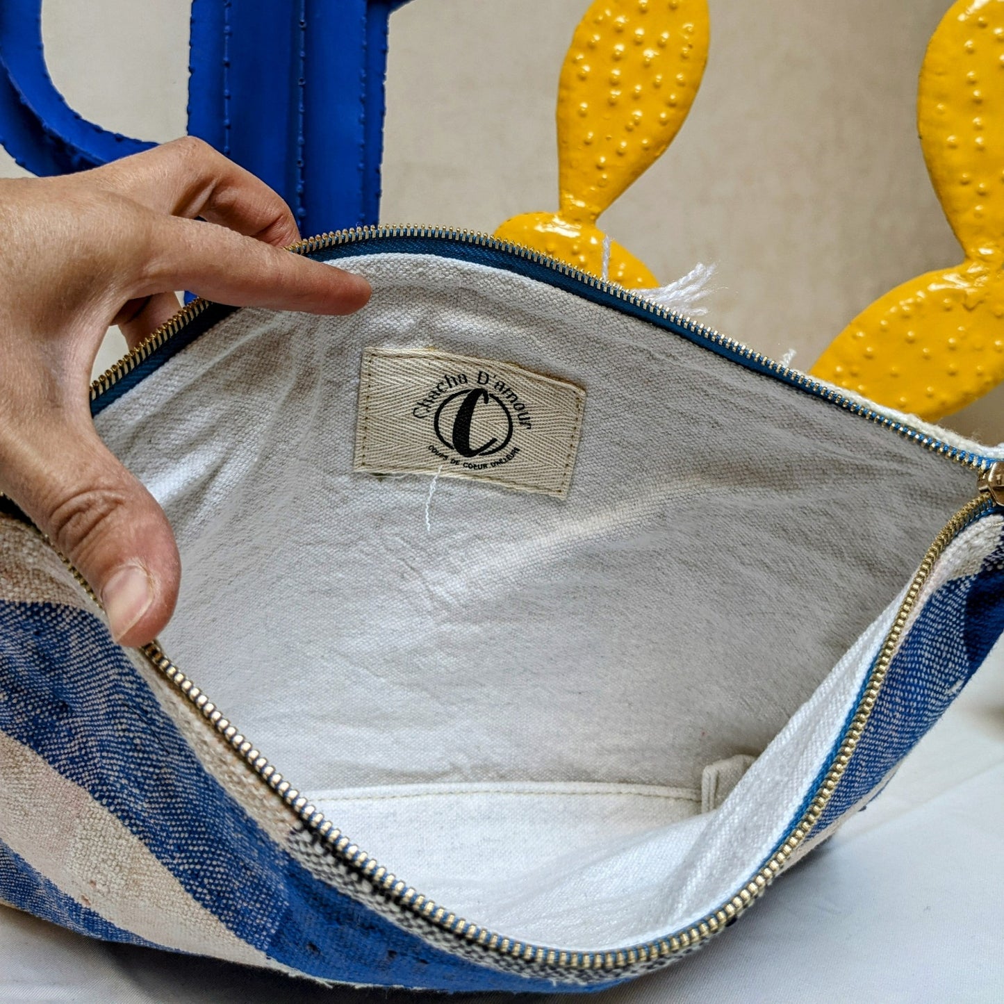 Chacha d'amour | Pochette ou sac pochette en tissu vintage HAIK et Handira #8