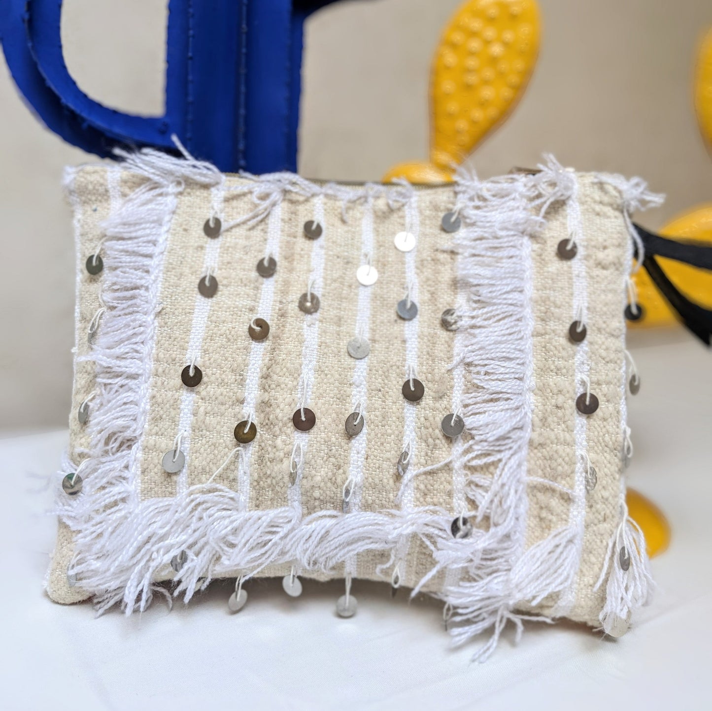 Chacha d'amour | Pochette ou sac pochette en tissu vintage HAIK et Handira #9