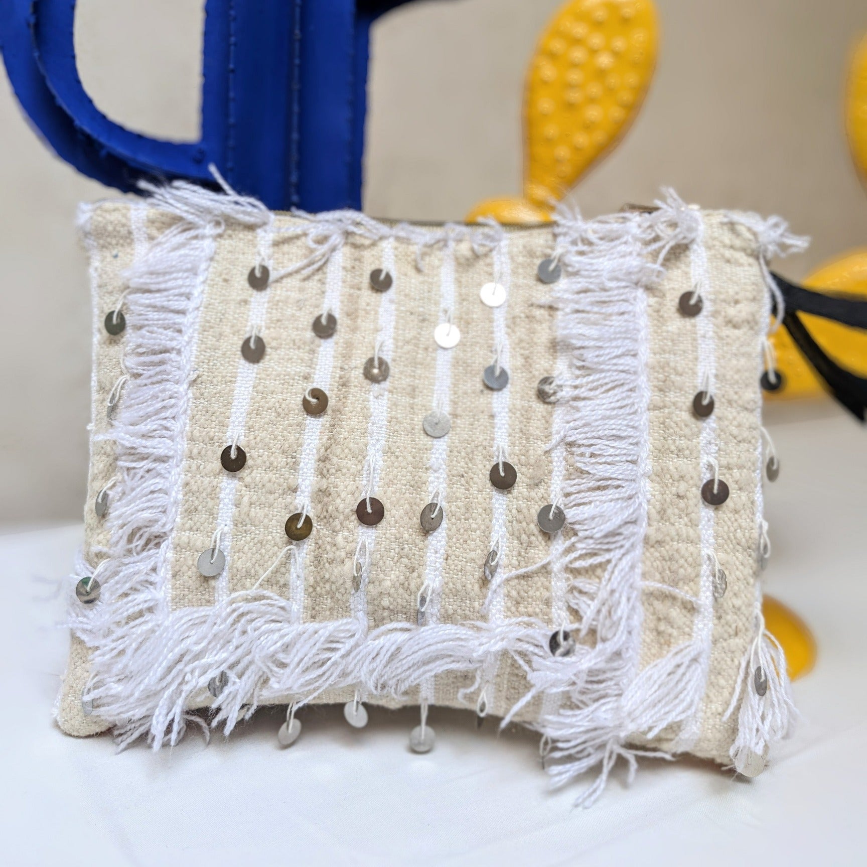 Chacha d'amour | Pochette ou sac pochette en tissu vintage HAIK et Handira #9