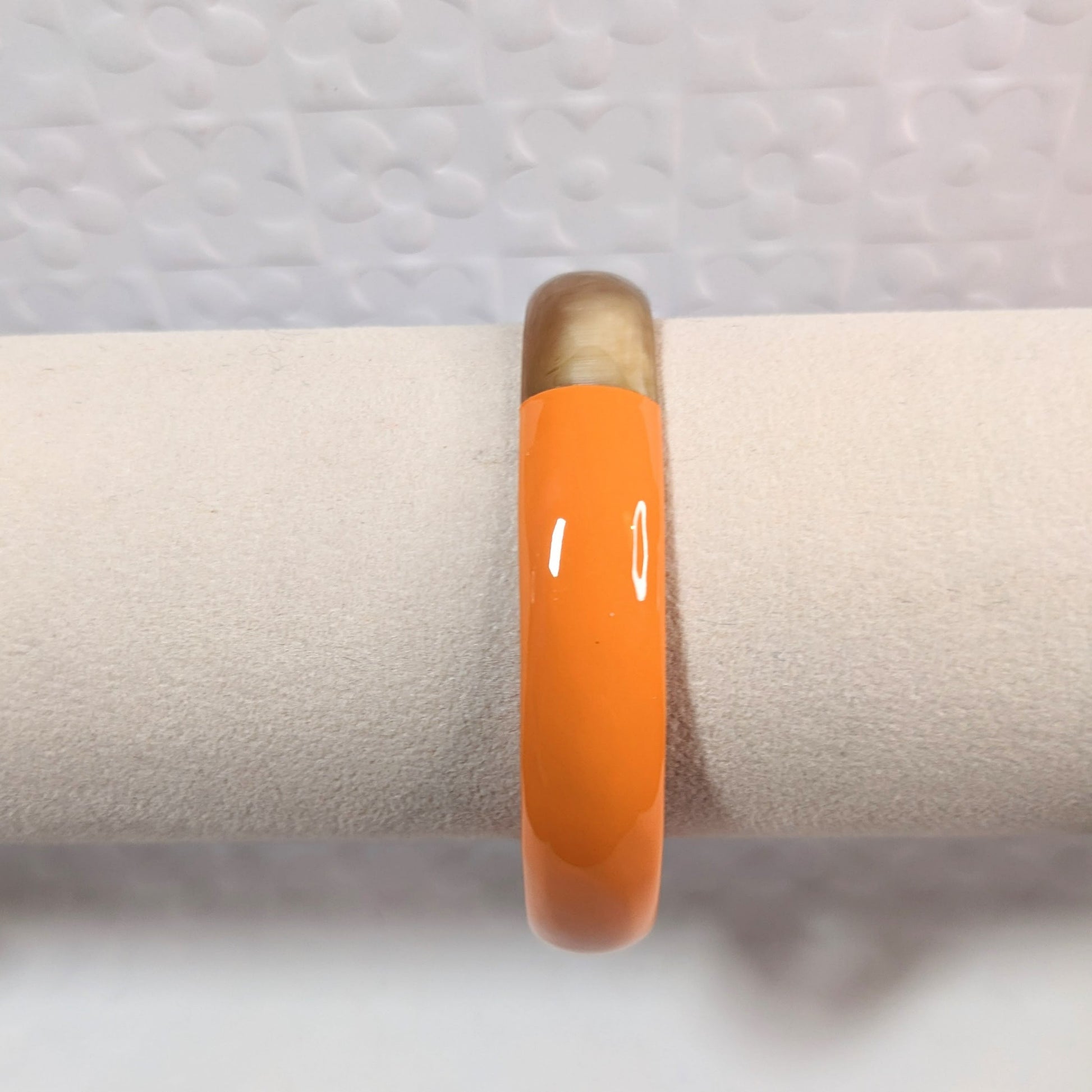 Chacha d'amour |  Sublime jonc en corne naturelle et lacqué ORANGE