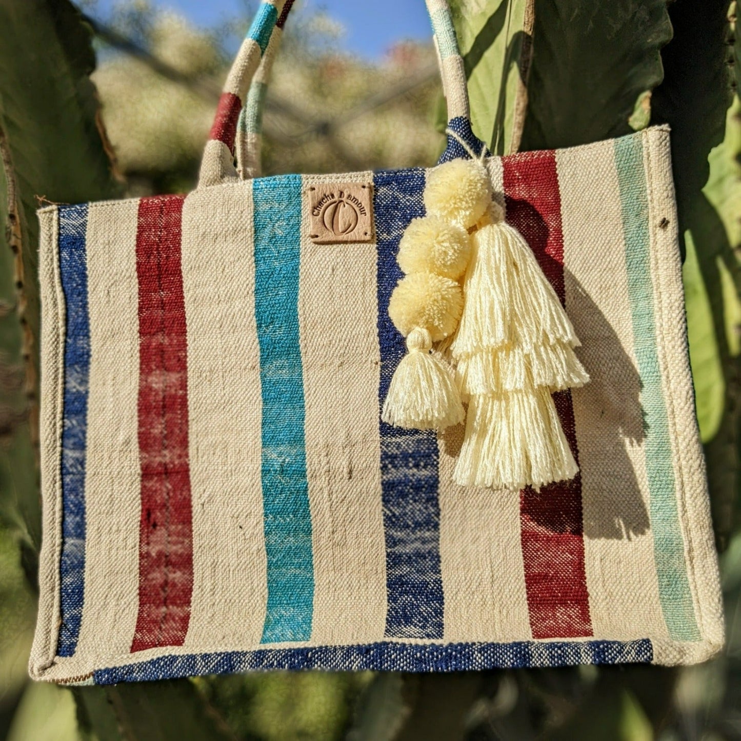 Chacha d'amour | GRAND SAC A MAIN ou cabas femme en tissu vintage HAIK #6