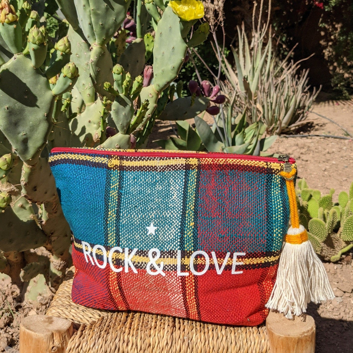 Chacha d'amour | Trousse de toilette voyage ou trousse personnalisée ROCK-LOVE en haik Trousses de toilette chacha d'amour N°3 